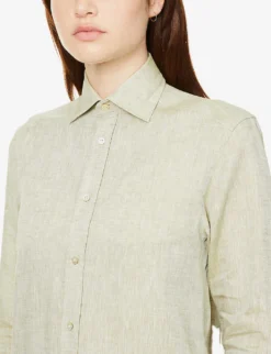 The Boyfriend Long-sleeved Organic-linen Shirt -Reiss Shop R03935324 SAGEGREEN ALT04