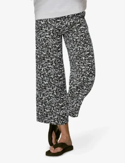 Whistles Abstract Smudge Graphic-print Woven Trousers -Reiss Shop R03936190 BLACK ALT02