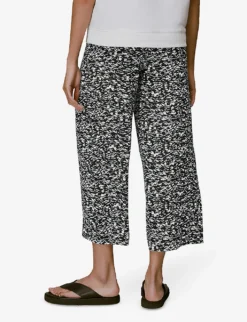 Whistles Abstract Smudge Graphic-print Woven Trousers -Reiss Shop R03936190 BLACK ALT03