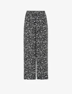 Whistles Abstract Smudge Graphic-print Woven Trousers