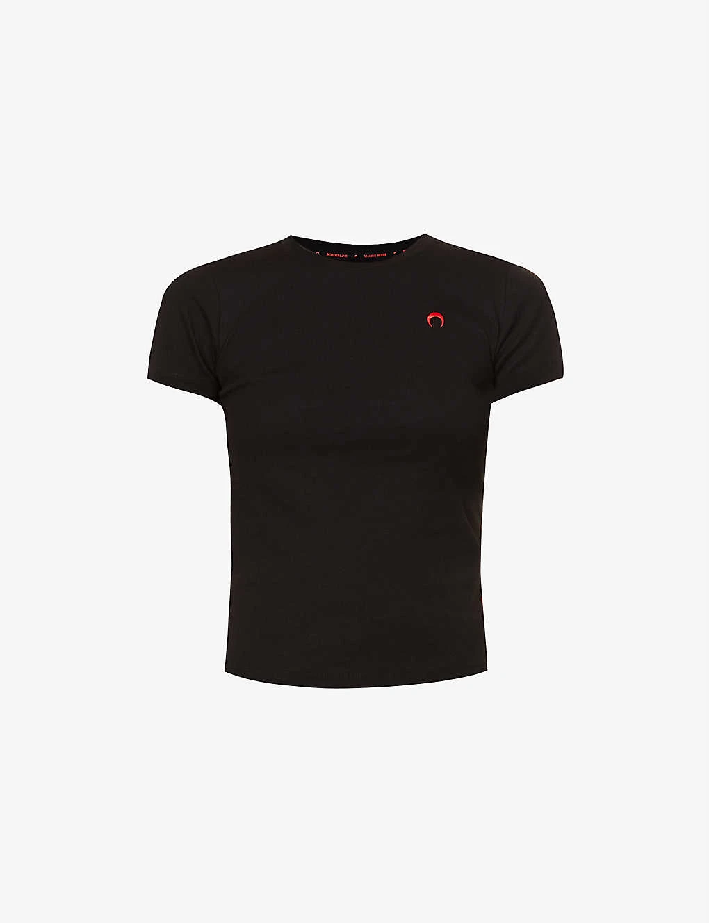 Marine Serre Logo-embroidered Fitted Organic-cotton T-shirt 1 Marine Serre Logo-embroidered Fitted Organic-cotton T-shirt