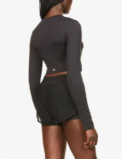 Alosoft Finesse Slim-fit Stretch-jersey Top 8 Alosoft Finesse Slim-fit Stretch-jersey Top -Reiss Shop R03938605 BLACK ALT03