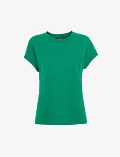 Whistles Ember Round-neck Cotton And Linen-blend T-shirt