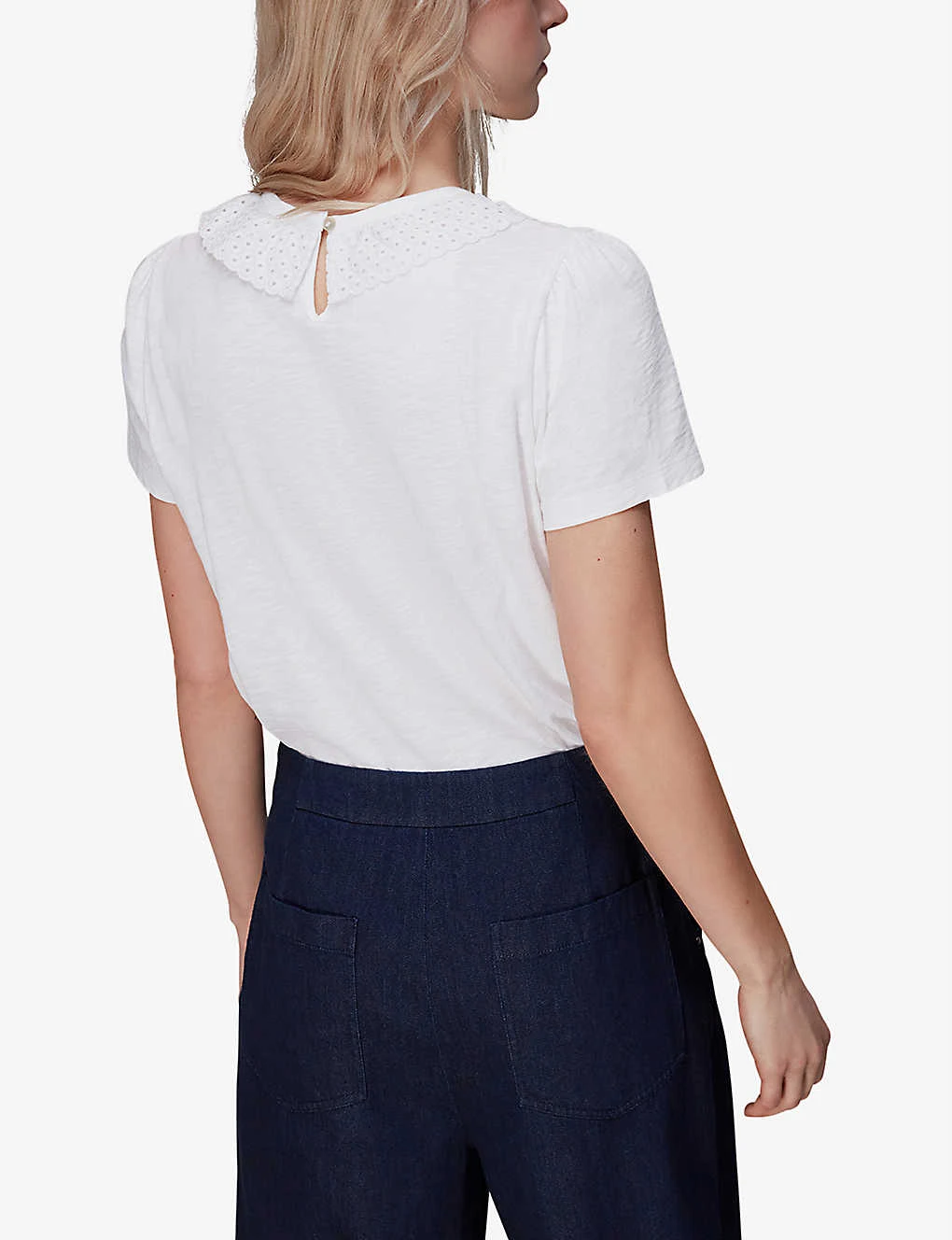 Whistles Matilda Broderie-anglaise Organic-cotton T-shirt 4 Whistles Matilda Broderie-anglaise Organic-cotton T-shirt - Image 4