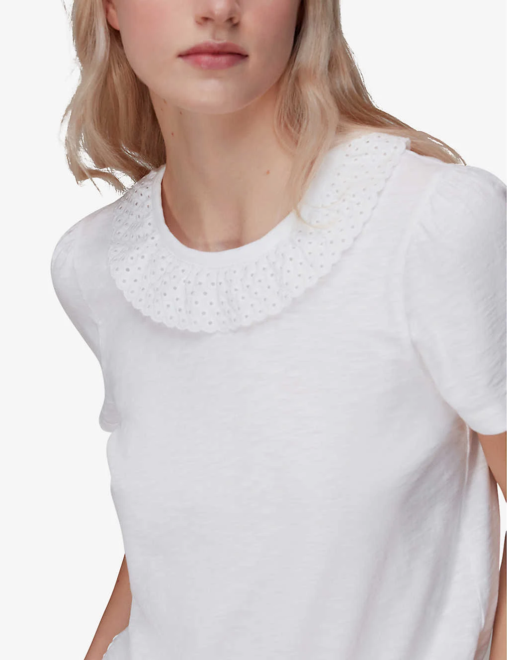 Whistles Matilda Broderie-anglaise Organic-cotton T-shirt 6 Whistles Matilda Broderie-anglaise Organic-cotton T-shirt - Image 6