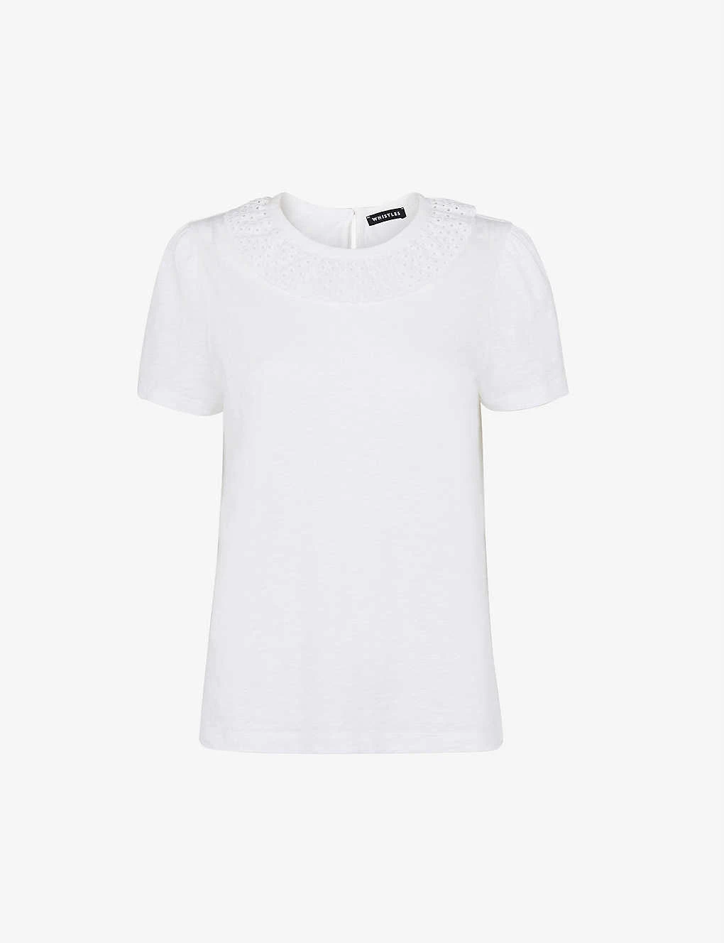 Whistles Matilda Broderie-anglaise Organic-cotton T-shirt 1 Whistles Matilda Broderie-anglaise Organic-cotton T-shirt