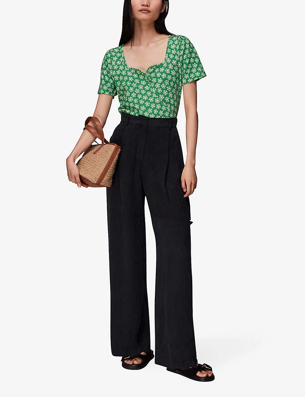 Whistles Daisy Check Floral-print Cotton T-shirt 2 Whistles Daisy Check Floral-print Cotton T-shirt - Image 2