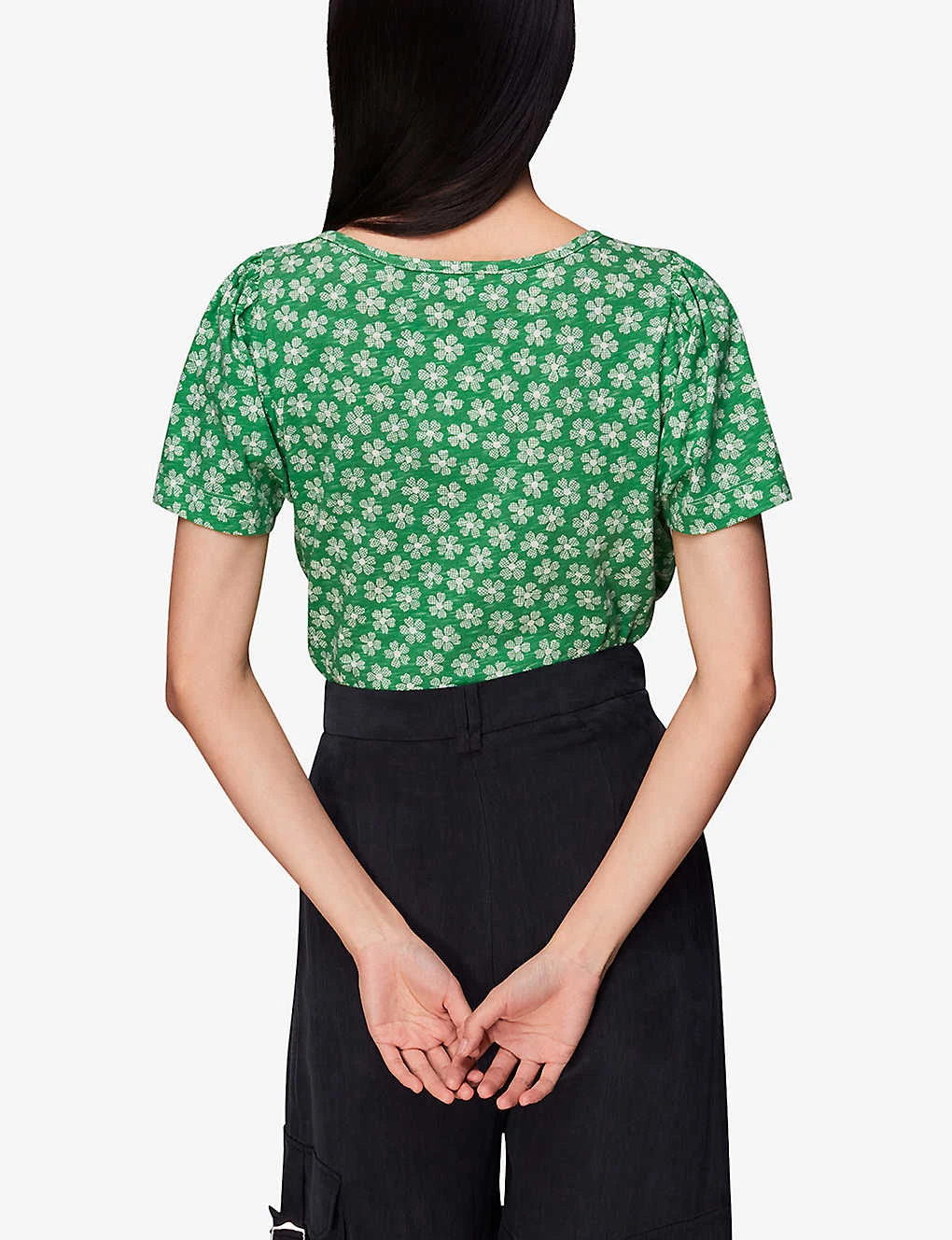Whistles Daisy Check Floral-print Cotton T-shirt 4 Whistles Daisy Check Floral-print Cotton T-shirt - Image 4