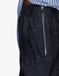 Whistles Relaxed-fit High-rise Linen Trousers -Reiss Shop R03960613 NAVY ALT04