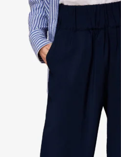 Whistles Nicola Elasticated-waist Woven Trousers -Reiss Shop R03963058 NAVY ALT04