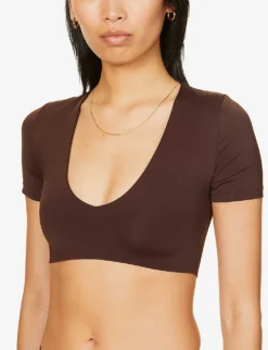 Hawke Sleeved Bikini Top 9 Hawke Sleeved Bikini Top -Reiss Shop R03968274 CHOCOLATE ALT04