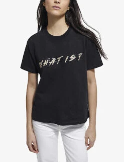 THE KOOPLES Leopard-print Logo-graphic Cotton-jersey T-shirt 8 THE KOOPLES Leopard-print Logo-graphic Cotton-jersey T-shirt -Reiss Shop R03977013 BLA01 ALT02