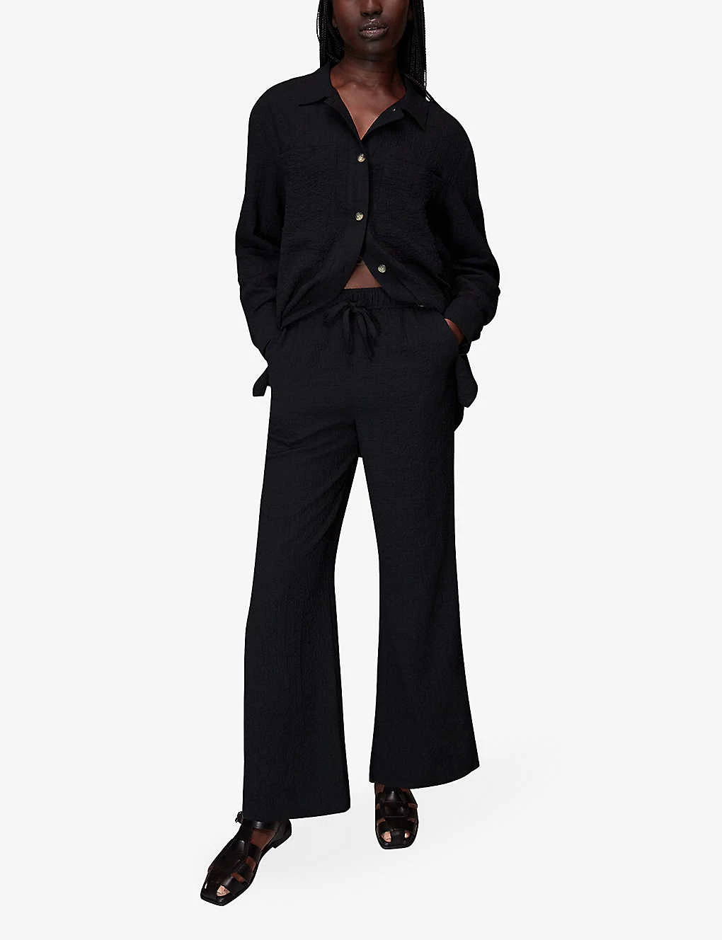 Whistles Luna Textured Stretch-woven Trousers 2 Whistles Luna Textured Stretch-woven Trousers - Image 2