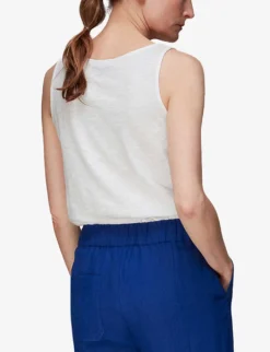 Whistles Raven Double-strap Organic Cotton Vest Top -Reiss Shop R03978361 WHITE ALT03