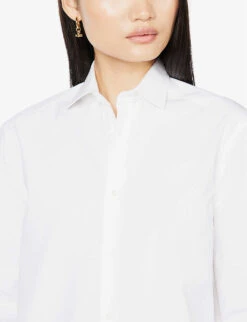 The Girlfriend A-line Organic-cotton Shirt -Reiss Shop R03980436 WHITE ALT04