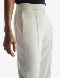 Reiss Aleah Wide-leg Woven Trousers -Reiss Shop R03984985 CREAM ALT04
