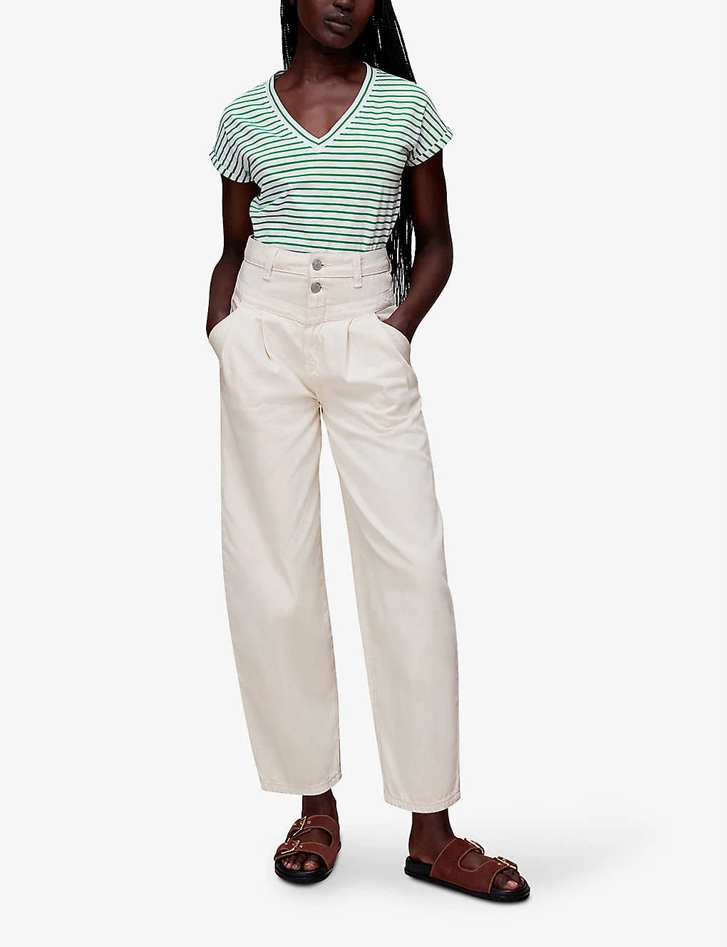 Whistles Willa Striped Cotton T-shirt 2 Whistles Willa Striped Cotton T-shirt - Image 2