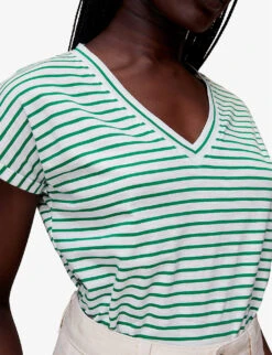Whistles Willa Striped Cotton T-shirt 9 Whistles Willa Striped Cotton T-shirt -Reiss Shop R03991101 MULTICOLOURED ALT04