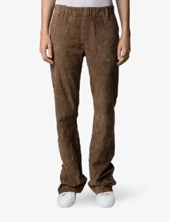 Zadig & Voltaire Parfait Straight-leg Mid-rise Suede Trousers -Reiss Shop R03992770 BRONZE ALT02