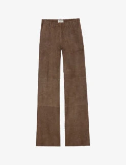 Zadig & Voltaire Parfait Straight-leg Mid-rise Suede Trousers