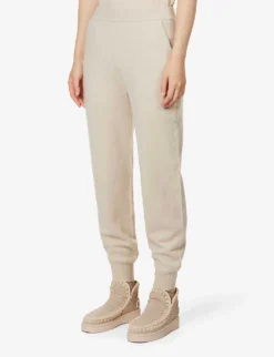 Hotoveli Tapered Mid-rise Cashmere Jogging Bottoms 7 Hotoveli Tapered Mid-rise Cashmere Jogging Bottoms -Reiss Shop R03994601 CHALK ALT02