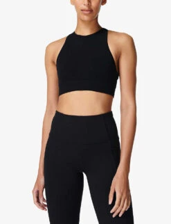 Sweaty Betty Mindful Seamless High-neck Stretch-woven Sports Bra -Reiss Shop R03995039 BLACK ALT02