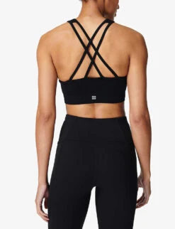 Sweaty Betty Mindful Seamless High-neck Stretch-woven Sports Bra -Reiss Shop R03995039 BLACK ALT03