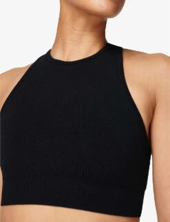Sweaty Betty Mindful Seamless High-neck Stretch-woven Sports Bra -Reiss Shop R03995039 BLACK ALT04