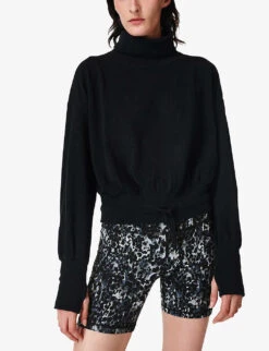 Sweaty Betty Melody Fleece Cotton-blend Sweatshirt 7 Sweaty Betty Melody Fleece Cotton-blend Sweatshirt -Reiss Shop R03995044 BLACK ALT02