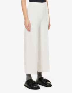 Joseph Pleated Wide-leg High-rise Wool-blend Trousers -Reiss Shop R03996157 IVORY ALT02
