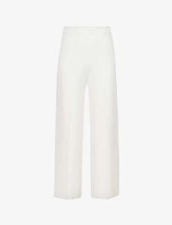 Joseph Pleated Wide-leg High-rise Wool-blend Trousers