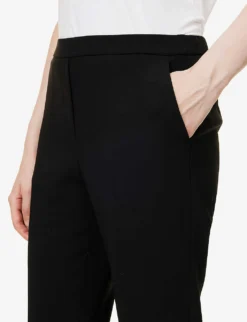 THEORY Treeca Relaxed-fit Straight-leg High-rise Woven Trousers -Reiss Shop R04003345 BLACK ALT04