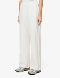 Wide-leg High-rise Cotton-poplin Trousers 7 Wide-leg High-rise Cotton-poplin Trousers -Reiss Shop R04004012 WHITE ALT02