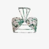 AllSaints Esme Floral-print Stretch Recycled-polyamide Bikini Top