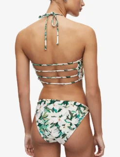 AllSaints Esme Alessandra Floral-print Bikini Bottoms -Reiss Shop R04006613 CHALKWHITE ALT02