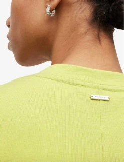 AllSaints Mira Ruched Organic-cotton T-shirt -Reiss Shop R04006669 ZESTYELLOW ALT04