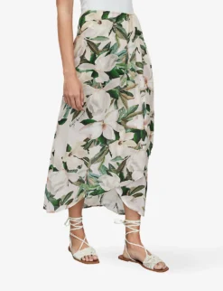 AllSaints Maria Floral-print Woven Sarong -Reiss Shop R04006696 CHALKWHITE ALT02