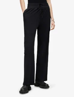 AllSaints Carissa Straight-leg Stretch-recycled Polyester Trousers -Reiss Shop R04009315 BLACK ALT02