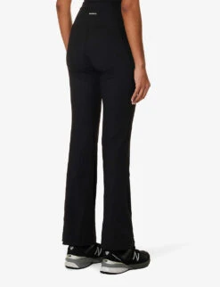 Yoga Flared-leg High-rise Stretch-jersey Trousers -Reiss Shop R04010192 BLACK ALT03