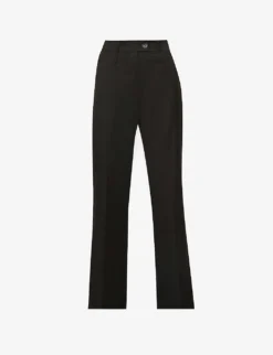 Straight-leg High-rise Wool Trousers
