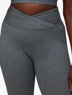 Whistles Wrap-front Cropped High-rise Stretch Recycled-polyester Leggings -Reiss Shop R04056789 GREY ALT04