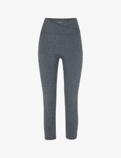 Whistles Wrap-front Cropped High-rise Stretch Recycled-polyester Leggings