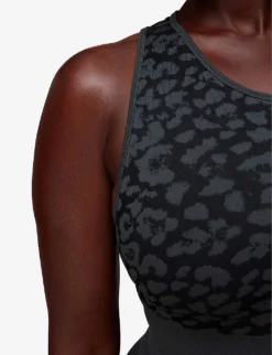 Whistles Animal-print Seamless Stretch-jersey Sports Bra -Reiss Shop R04056800 BLACK ALT04