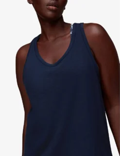 Whistles Scoop-neck Curved-hem Cotton-jersey Vest Top 9 Whistles Scoop-neck Curved-hem Cotton-jersey Vest Top -Reiss Shop R04057357 NAVY ALT04