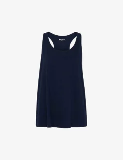 Whistles Scoop-neck Curved-hem Cotton-jersey Vest Top
