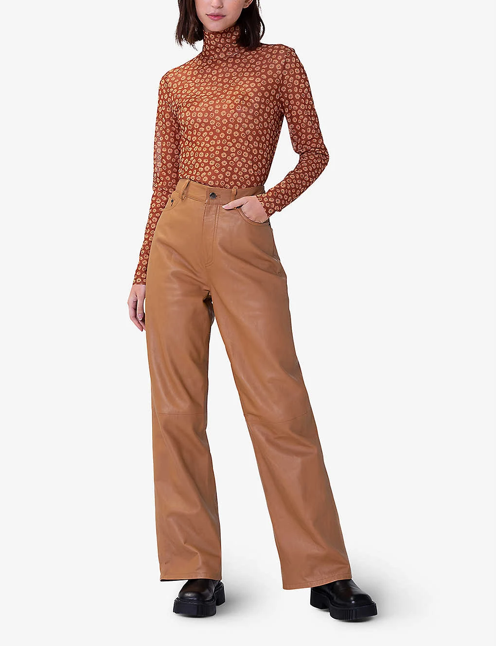 Gellar High-rise Straight-leg Leather Trousers 2 Gellar High-rise Straight-leg Leather Trousers - Image 2
