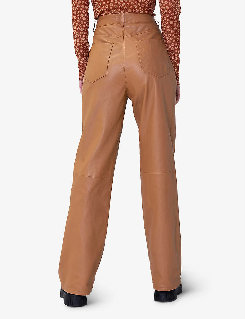 Gellar High-rise Straight-leg Leather Trousers 4 Gellar High-rise Straight-leg Leather Trousers - Image 4