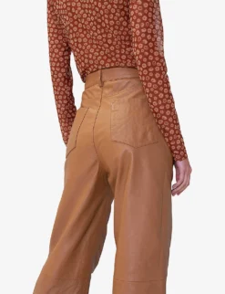 Gellar High-rise Straight-leg Leather Trousers 9 Gellar High-rise Straight-leg Leather Trousers -Reiss Shop R04061003 BUTTERSCOTCH ALT04