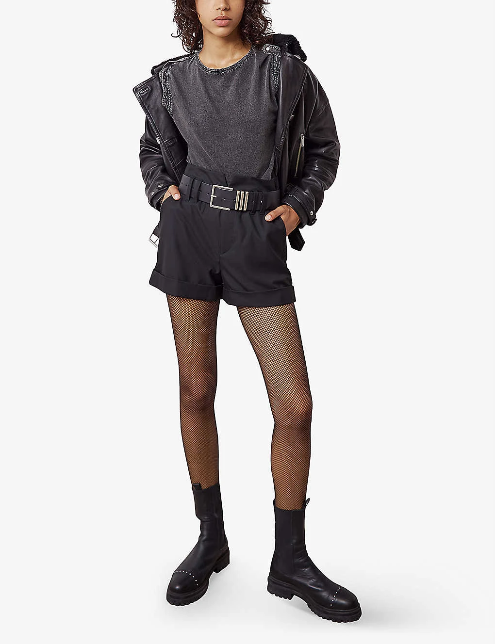 Ikks Belted High-waisted Stretch-woven Shorts 2 Ikks Belted High-waisted Stretch-woven Shorts - Image 2