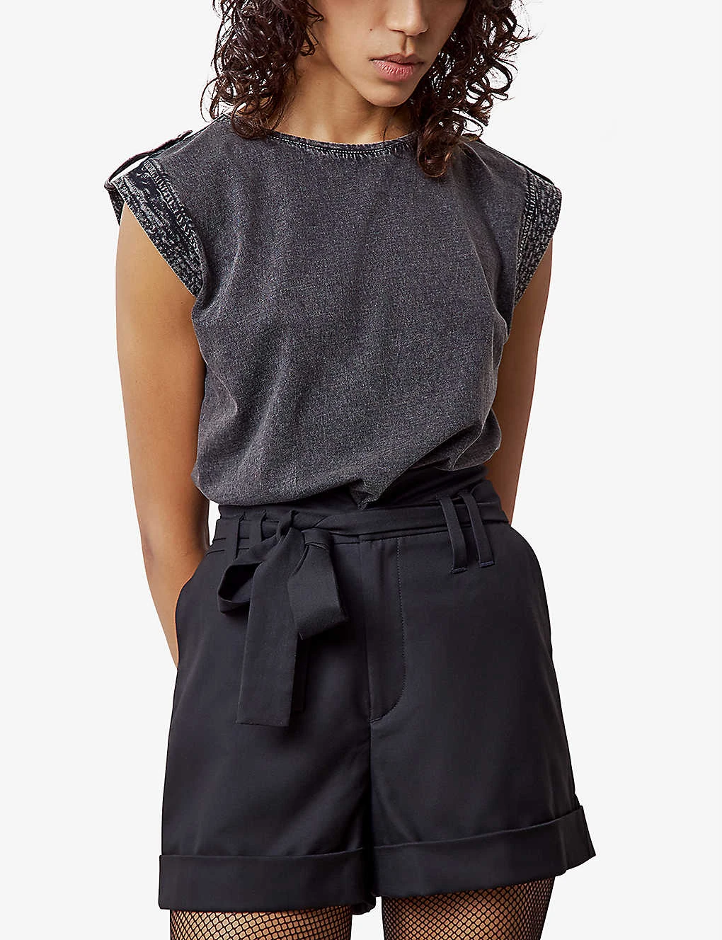 Ikks Belted High-waisted Stretch-woven Shorts 3 Ikks Belted High-waisted Stretch-woven Shorts - Image 3